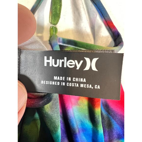 Hurley Nebula Mini-Dress Woman's Medium Multicolor Tye Dye Adjustable Straps - Picture 2 of 16